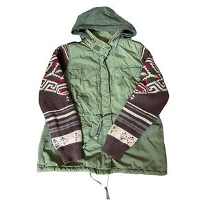 Ralph Lauren Denim Supply military INSP mix media Aztec print olive jacket XL